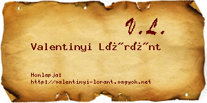 Valentinyi Lóránt névjegykártya