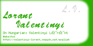 lorant valentinyi business card